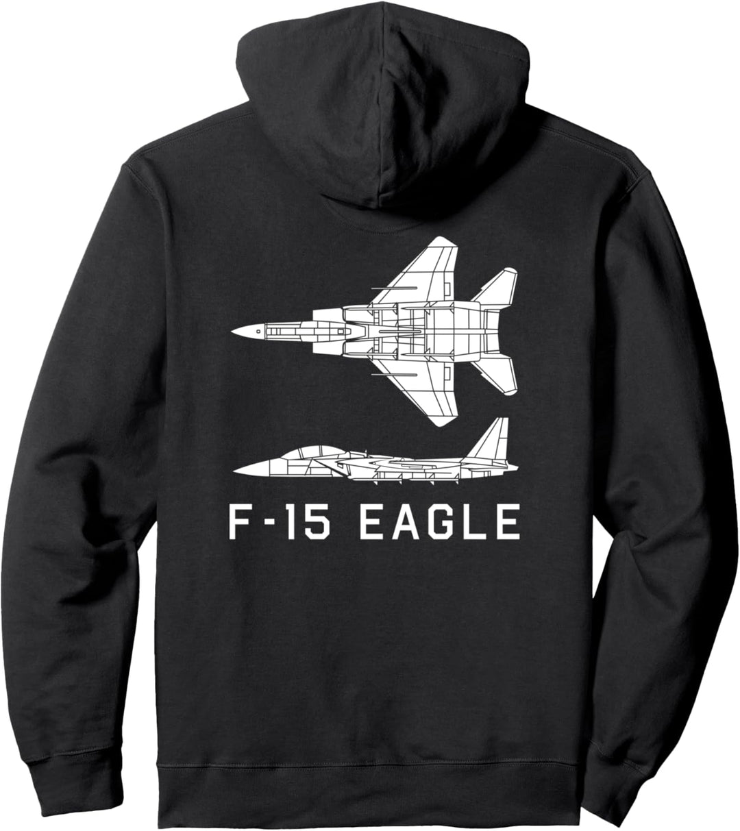 F-15 Eagle Jet Flugzeug Silhouette Geschenk Pullover Hoodie