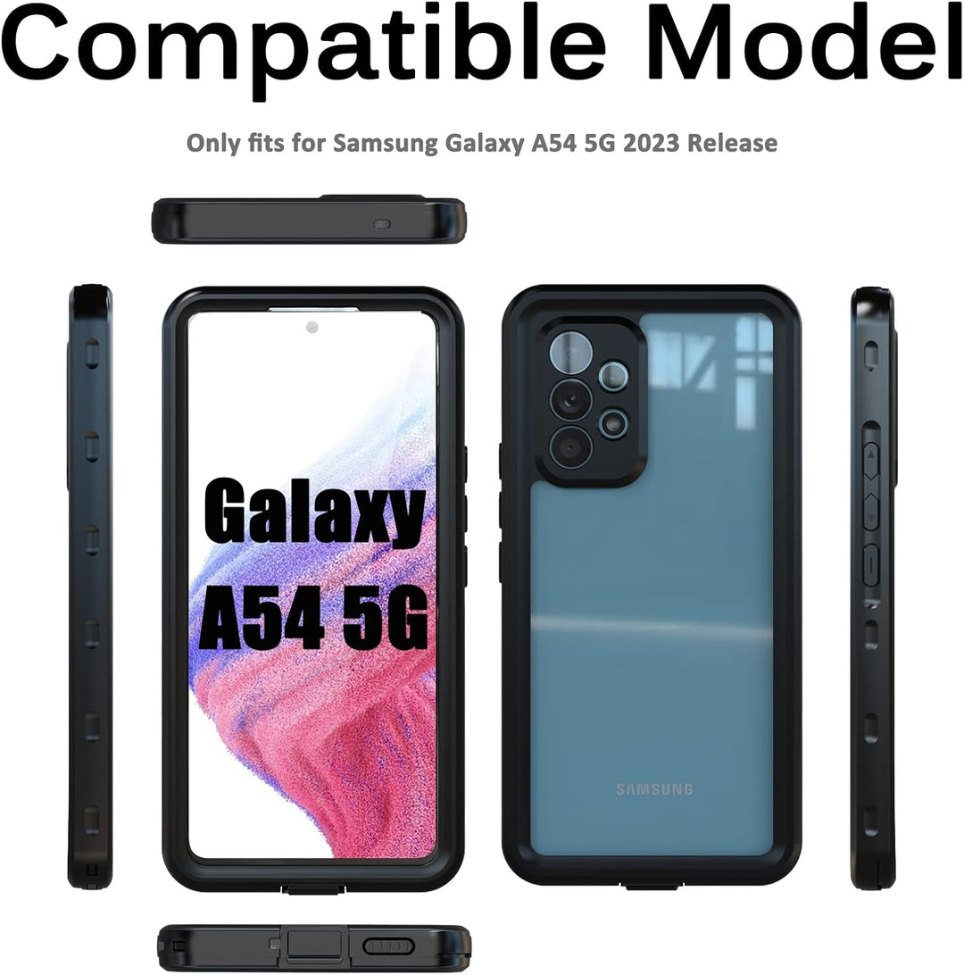 Miimall IP68 Wasserdicht Handyhülle Kompatibel mit Samsung Galaxy A54 Hülle, Galaxy A54 Hülle mit Di