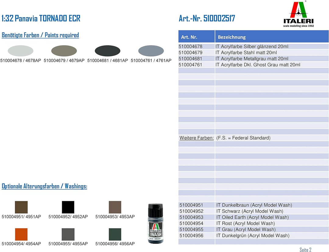 Italeri Aeronautica 2517 1:32 Panavia “Tornado” ECR-Modellbau, Bausatz, Standmodellbau, Basteln, Hob