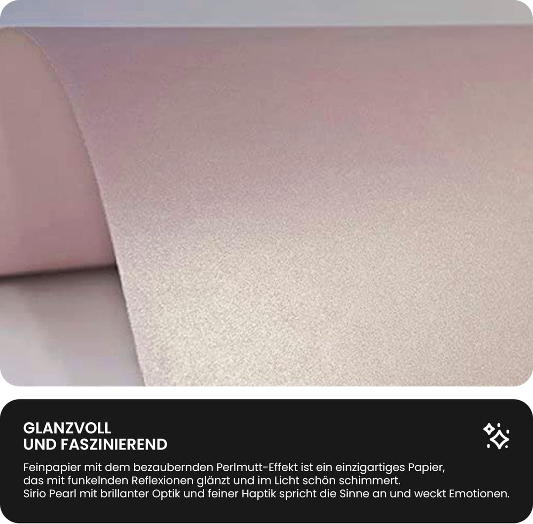 Netuno 100 Blatt Bastelpapier Perlmutt Rosa DIN A5 14,8 x 21 cm 125g Sirio Pearl Misty Rose Feinpapi