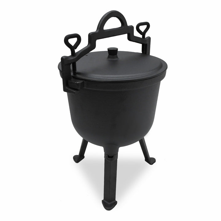 Gusseiserner Kochtopf, Jagd-Topf, Bräter für Lagerfeuer und Grill 8L 10L (10L), 10L