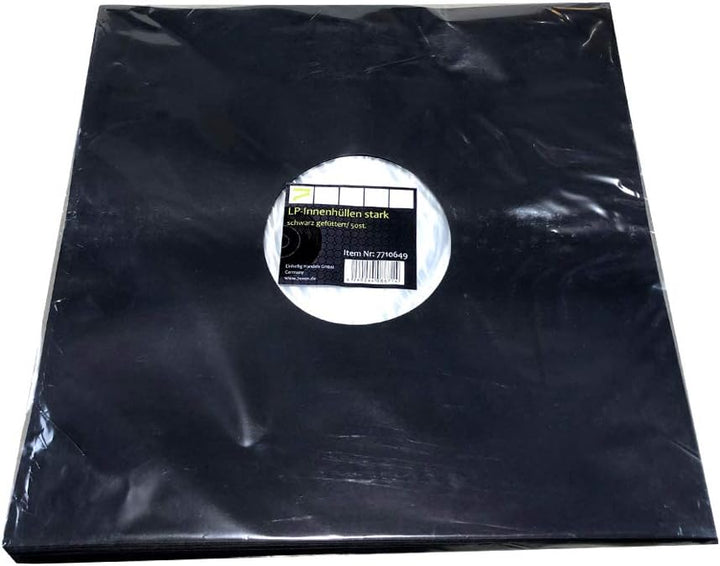 12" Schallplatten LP-Innenhülle schwarz gefüttert (50 Stück Pack)
