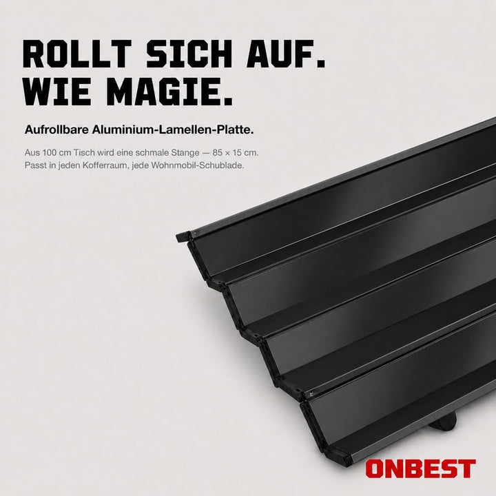 ONBEST Camping Klapptisch – Campingtisch klappbar – Angeltisch, Gartentisch 2 Personen – mit robuste