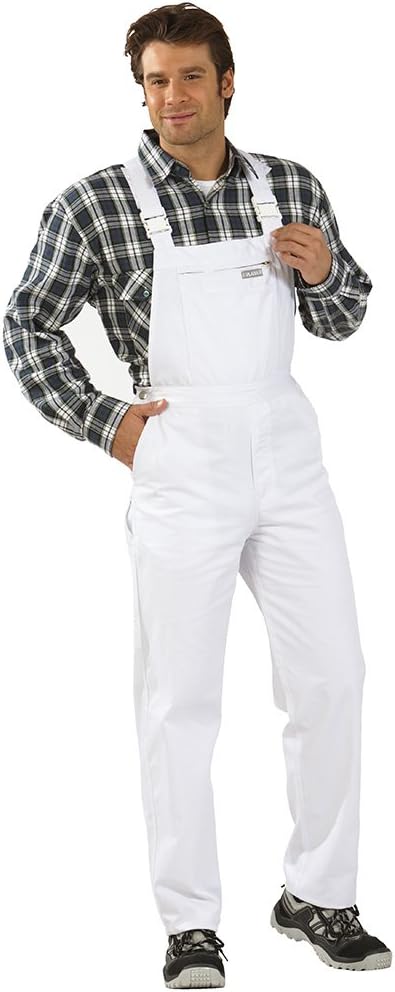 Planam 0833056 MG 260 Latzhose, Weiss, Grösse 56 Weiss 56, Weiss 56
