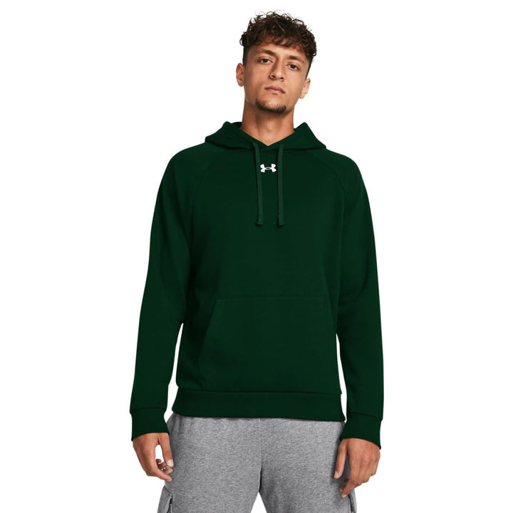 Under Armour Herren Rival Baumwollmischung Raglan Leichte Fleece Hoody (301) Forest Green/White XS E