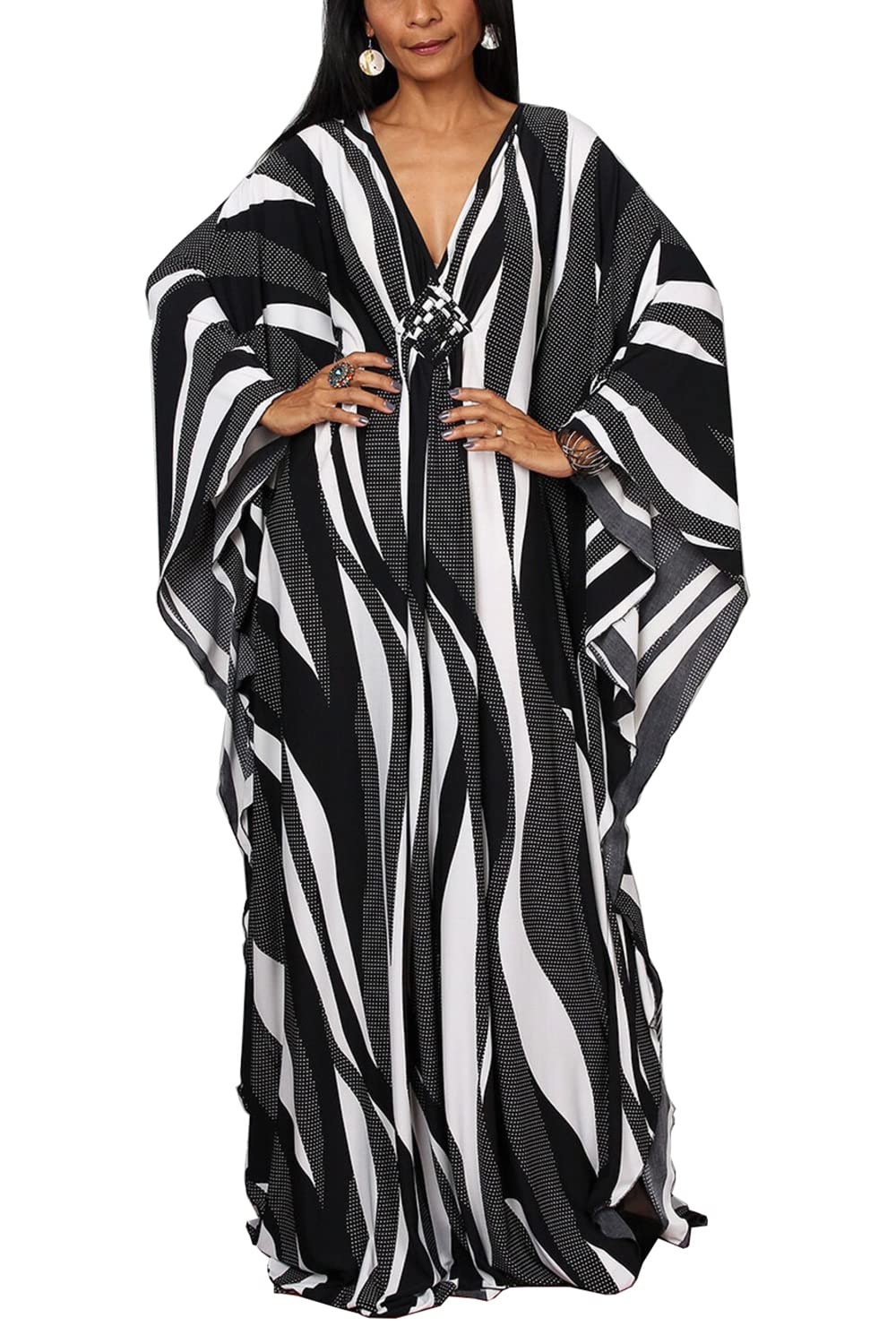 YouKD Frauen Sommer Lange Kaftan Maxi Bohemian Kleid Strand Vertuschungen Bikini Robe Loungewear One