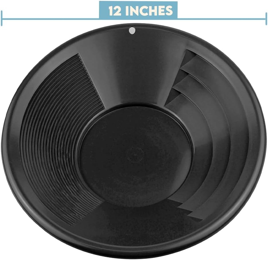 Goldwaschpfanne Plastik, schwarz, 30cm 12" Schwarz, 12" Schwarz