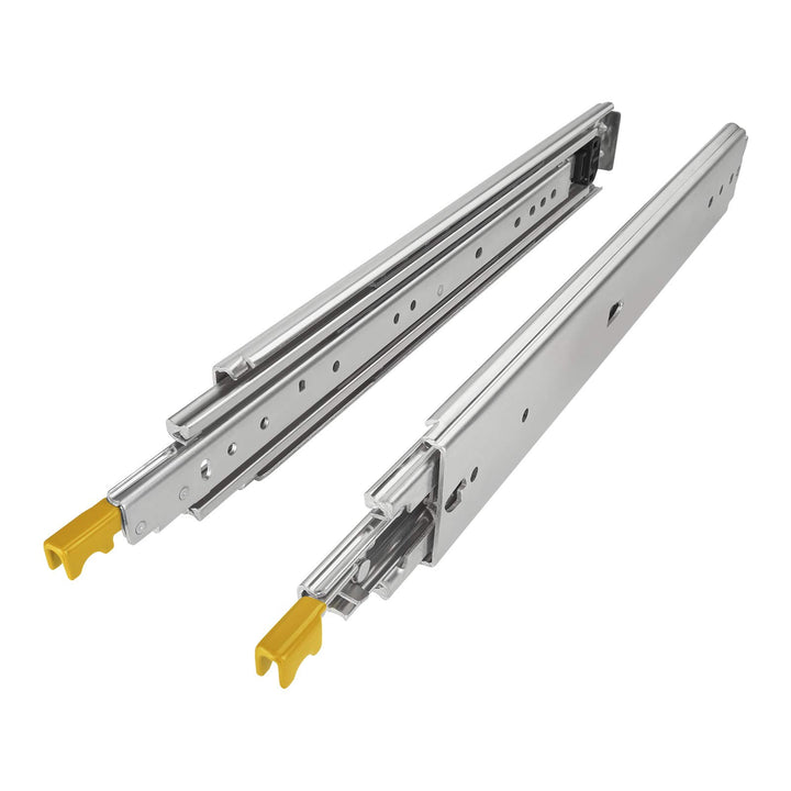 1 Paar SOTECH Schwerlastauszüge KV2-200-H76-L500-LC 508 mm mit Lock-in/out Einrastfunktion gelb Schw