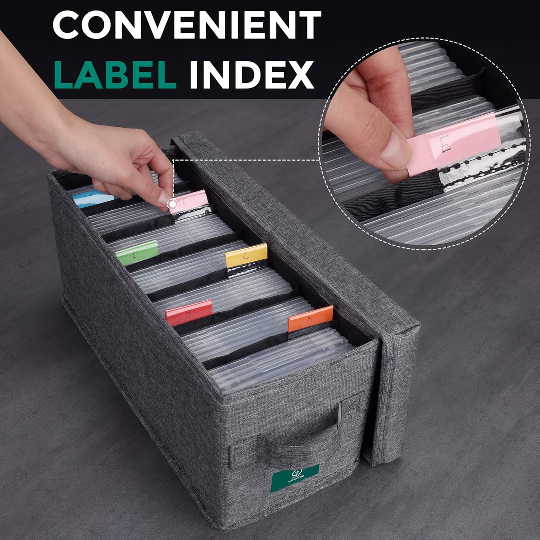 TWAVETREE CD-Aufbewahrungsbox mit Deckel, 3 Stück, langlebige CD-Hülle, Organizer mit Index-Etikette