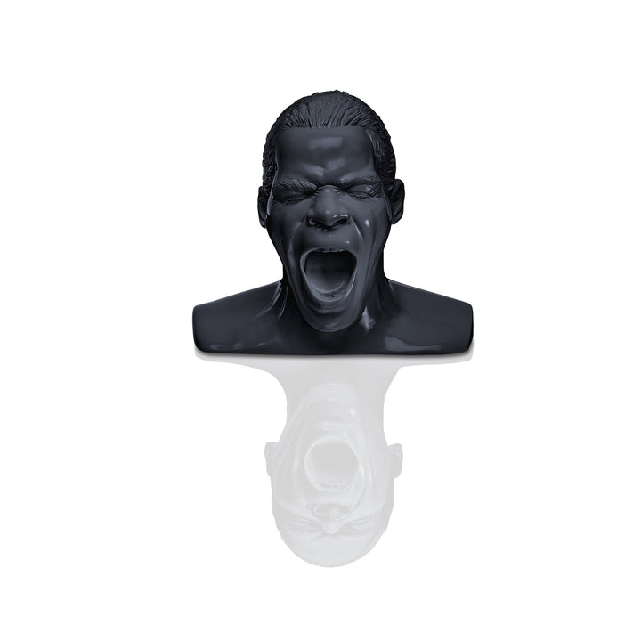 Oehlbach Kopfhörerständer Scream - Handmade, Kunstharz, Schwarz - kultiger Oehlbach-Kopf zur Aufbewa