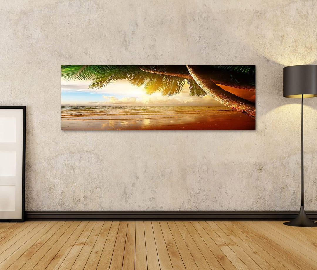 islandburner Bild auf Leinwand Sonnenaufgang Am Strand Der Karibik Bilder Wandbilder Poster Leinwand