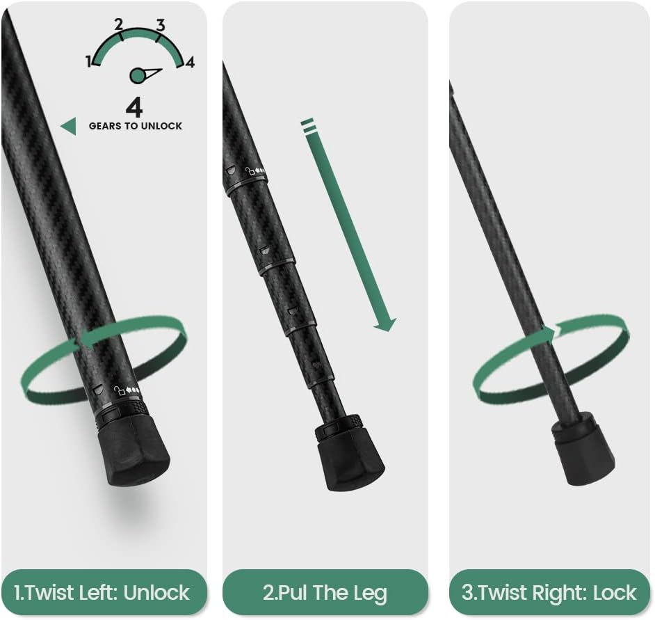 Fotopro Carbon Stativ 151 cm 360-Grad-Kugelkopf Schnellwechselplatte Leichtes Kamera Stativ für Reis