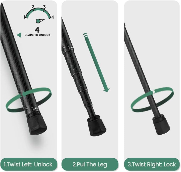 Fotopro Carbon Stativ 151 cm 360-Grad-Kugelkopf Schnellwechselplatte Leichtes Kamera Stativ für Reis