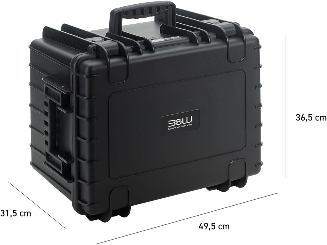 B&W Transportkoffer Outdoor - Typ 5500 Schwarz - mit variabler Facheinteilung - wasserdicht nach IP6