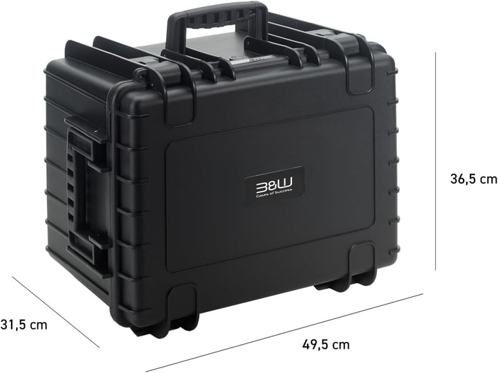 B&W Transportkoffer Outdoor - Typ 5500 Schwarz - mit variabler Facheinteilung - wasserdicht nach IP6