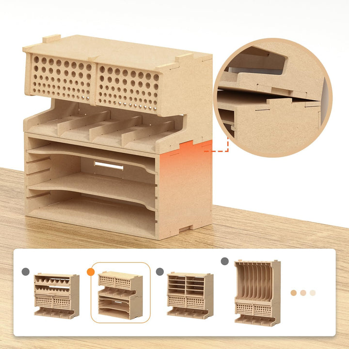 Bucasso Hölzern Künstler Farb und Pinselregal, MDF-Material Professionelle Modell Farbregal Aufbewah