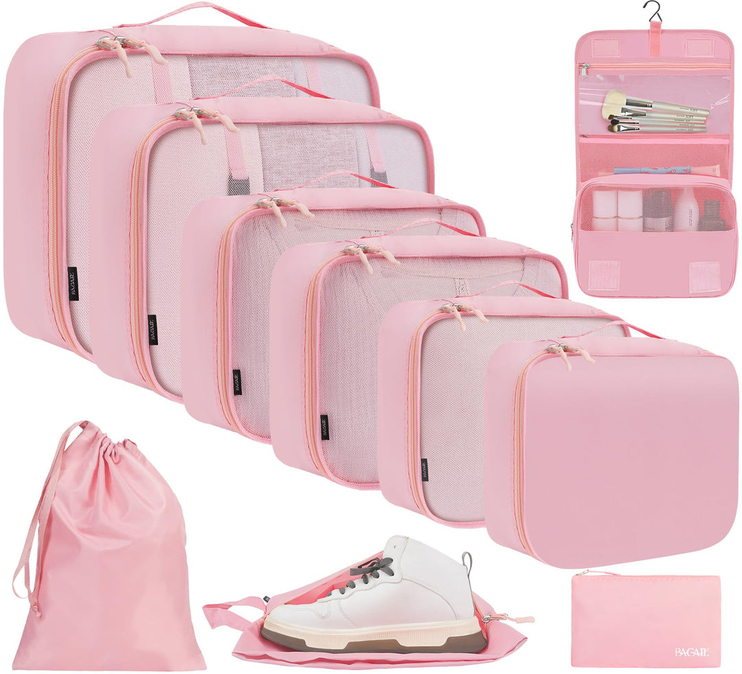 BAGAIL 10er-Set Packwürfel in verschiedenen Grössen Packorganizer für Reisezubehör Handgepäckkoffer