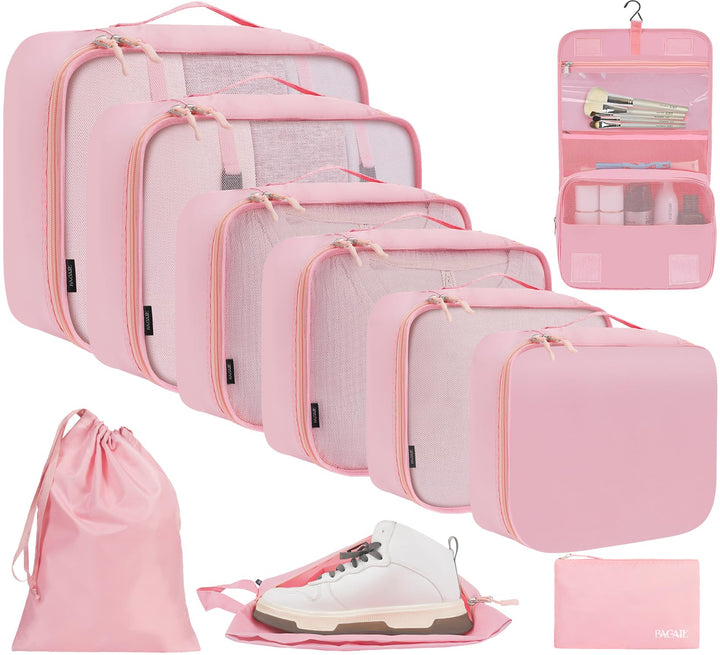 BAGAIL 10er-Set Packwürfel in verschiedenen Grössen Packorganizer für Reisezubehör Handgepäckkoffer