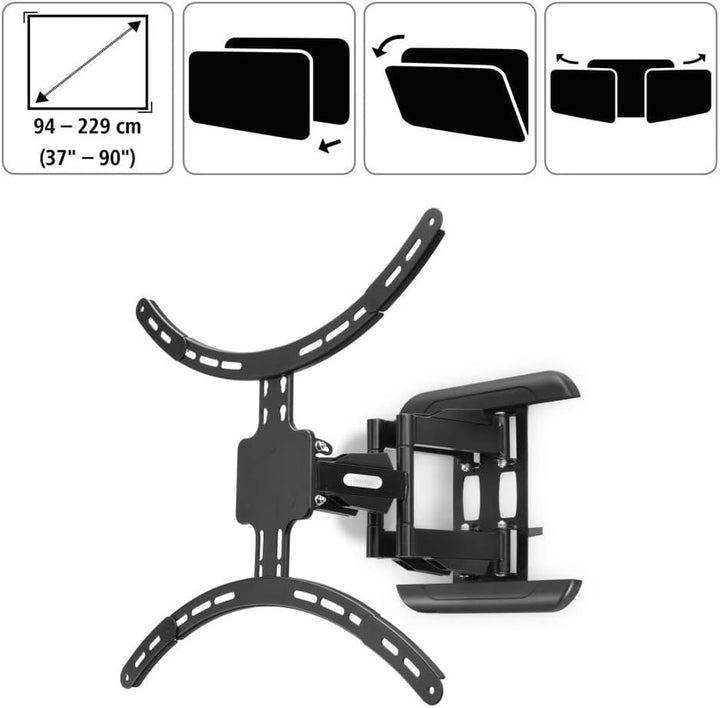 Hama TV-Wandhalterung 37“ - 90“ (TV-Halterung schwenkbar bis 120°, neigbar, ausziehbar, geringer Wan