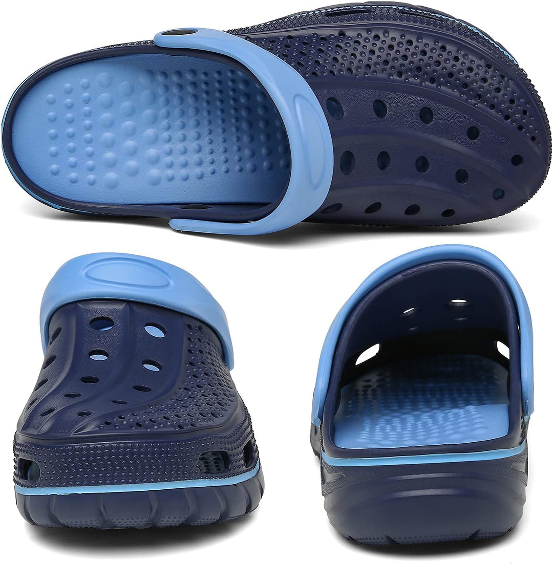 Unisex Clogs Pantoletten Sommer Hausschuhe Strand Sandalen Gartenschuhe mit Fussbett aus Weichem 38/