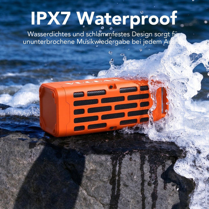 Portable Outdoor Bluetooth Lautsprecher mit wasserdichtem Design &amp; Auracast orange Bluetooth, orange
