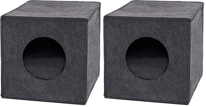 lionto Katzenhöhle aus stabilem Filz passend für Kallax Regale & andere Regalsysteme, 33x37x33 cm, K