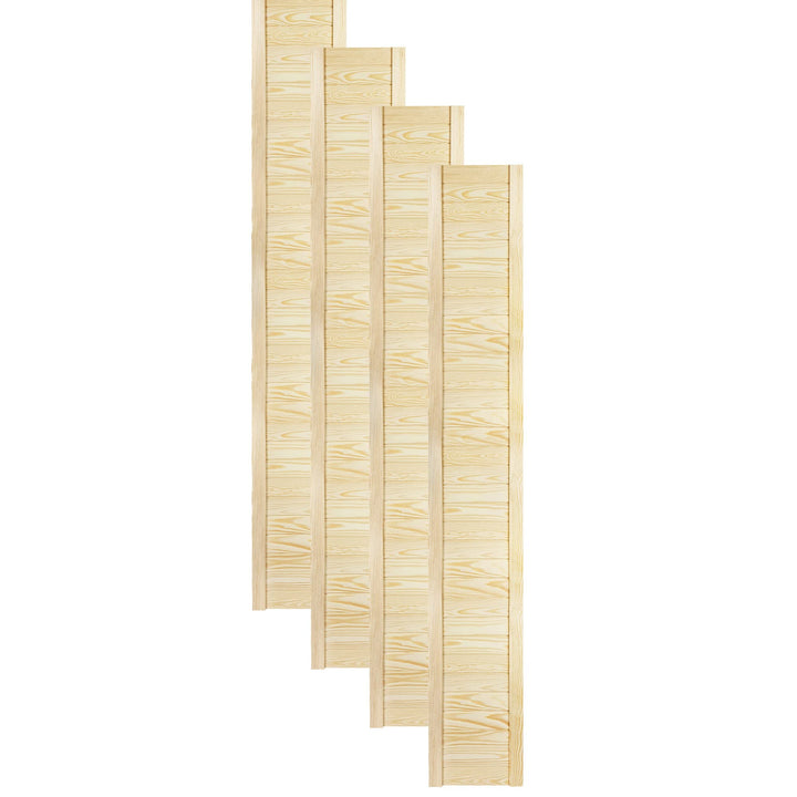 DecoMeister Lamellentür Holztür Natur mit geschlossenen Profilbretter 294x1995 mm für Schränke, Rega