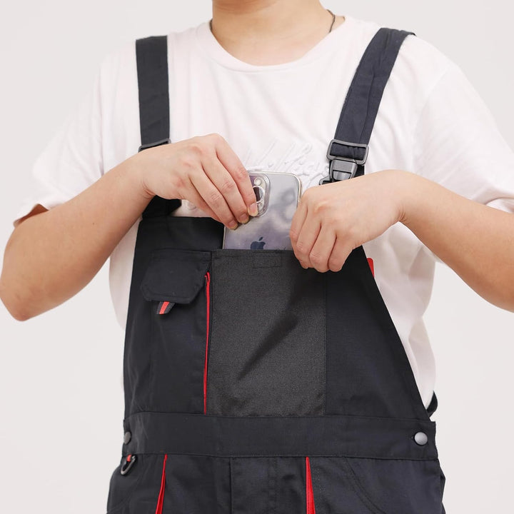 WORK IDEA Herren-Arbeitslatzhose mit Oxford-Knietaschen; strapazierfähige Leinwand Schwarz S, Schwar