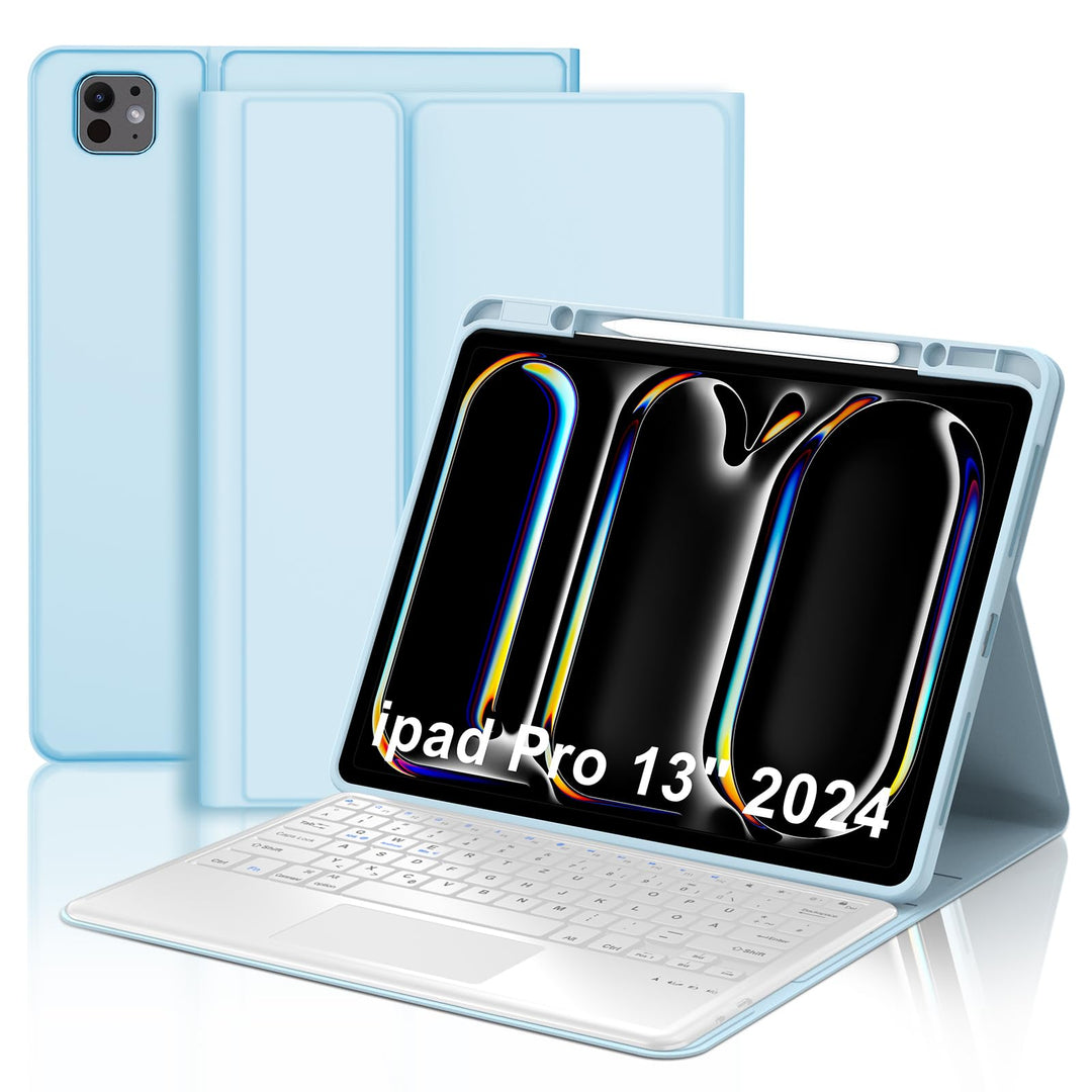 IVEOPPE Tastatur für iPad pro 13" 2024 (M4) Con Touchpad, Hülle mit Magnetisch Abnehmbare Bluetooth