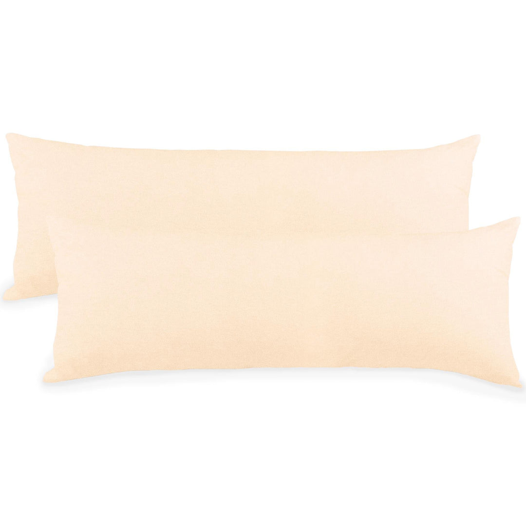 CelinaTex BeBasic Kissenbezug Doppelpack XXL 40 x 200 cm Natur Mikrofaser Seitenschläferkissen Bezug
