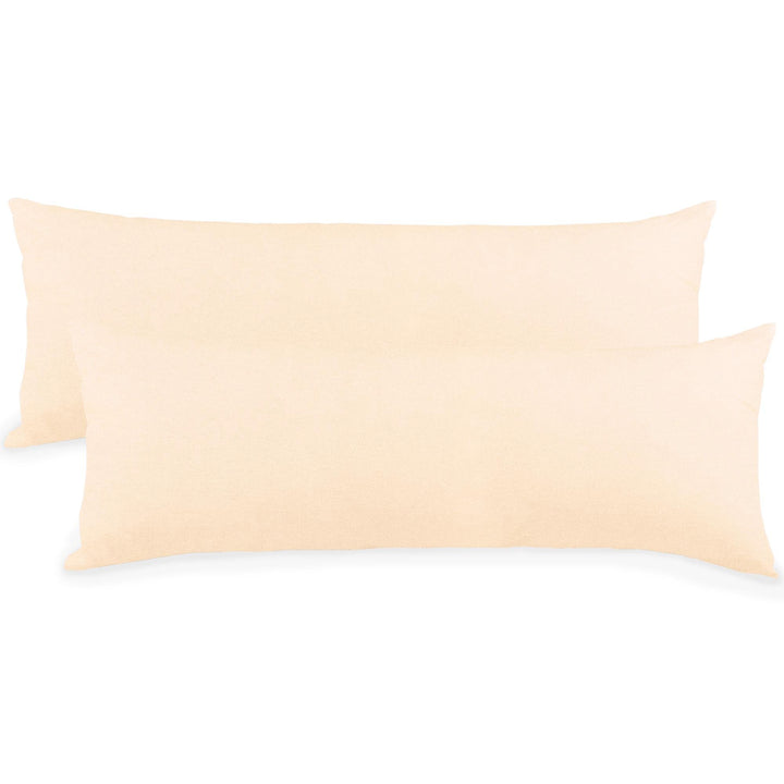 CelinaTex BeBasic Kissenbezug Doppelpack XXL 40 x 200 cm Natur Mikrofaser Seitenschläferkissen Bezug