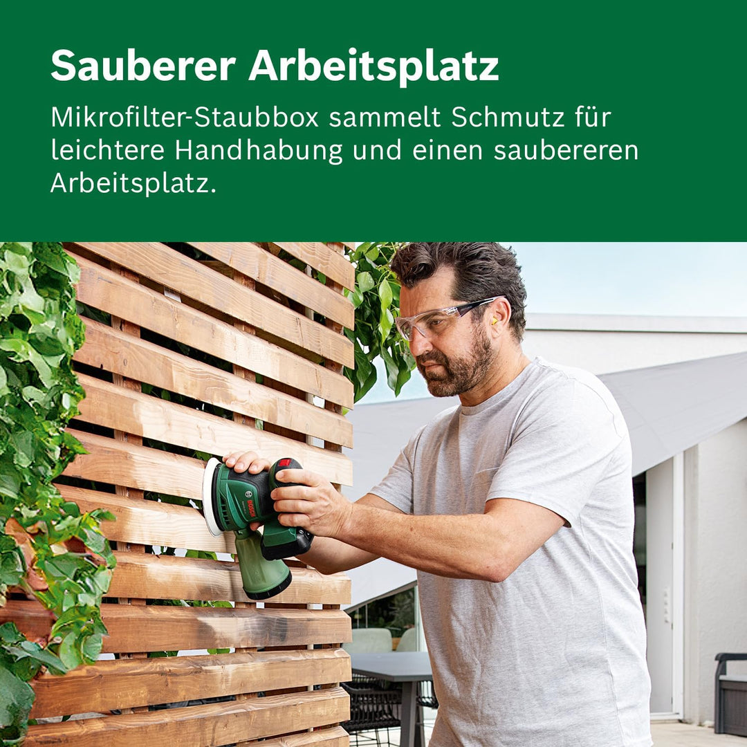 Bosch Akku-Exzenterschleifer EasyOrbit 18V-10 (Schleifen von kleinen bis mittelgrossen Holzoberfläch