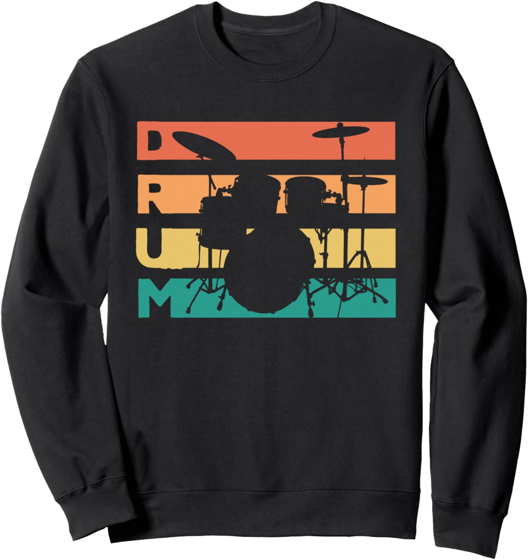Retro Vintage Drums Geschenk für Drummer & Schlagzeuger Sweatshirt