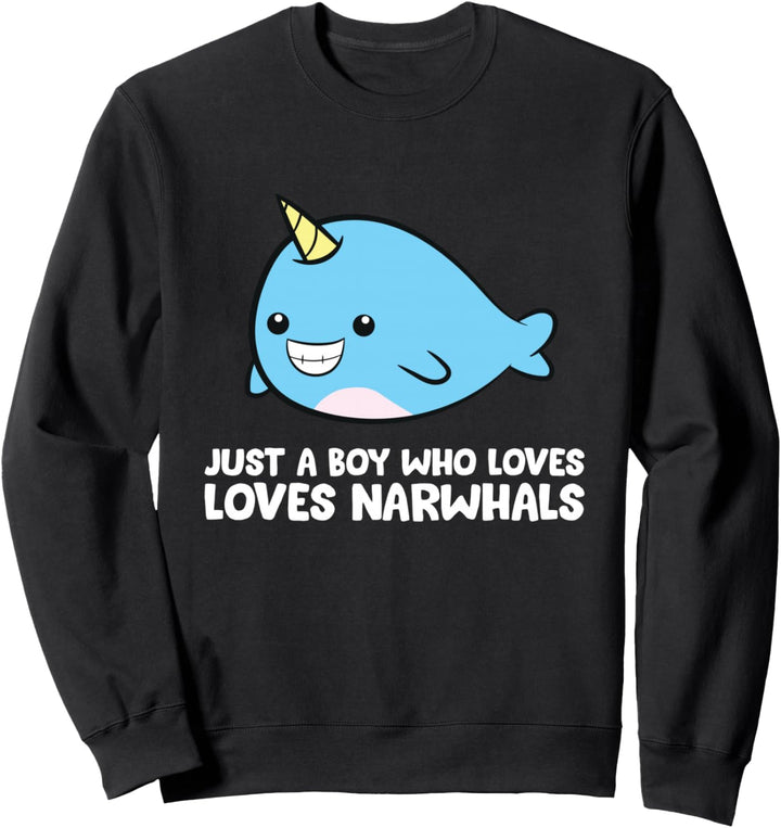 Nur ein Junge, der Narwale liebt Sweatshirt