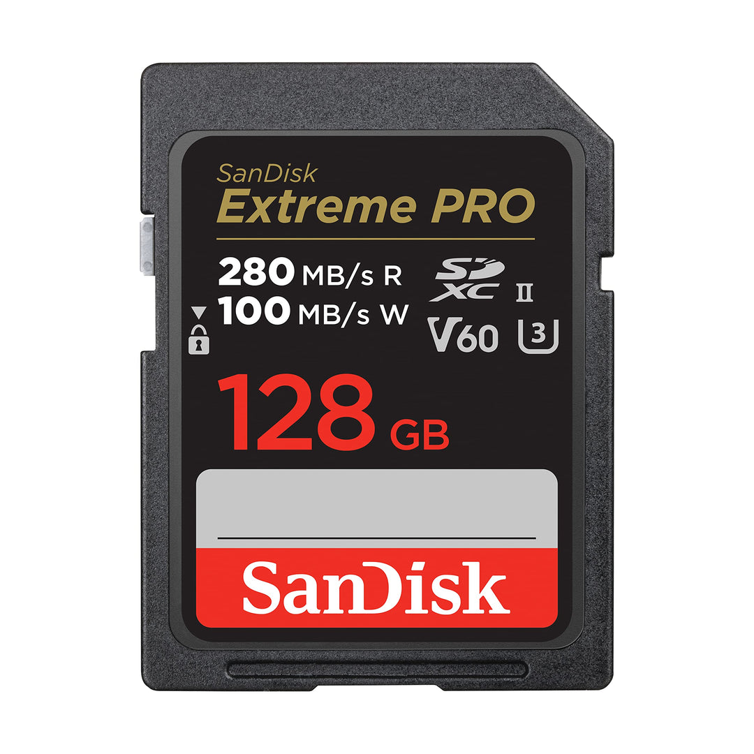 SanDisk Extreme PRO SDXC UHS-II Speicherkarte V60 128 GB (280 MB/s, 6K, 4K UHD, U3, C10, Rescue PRO