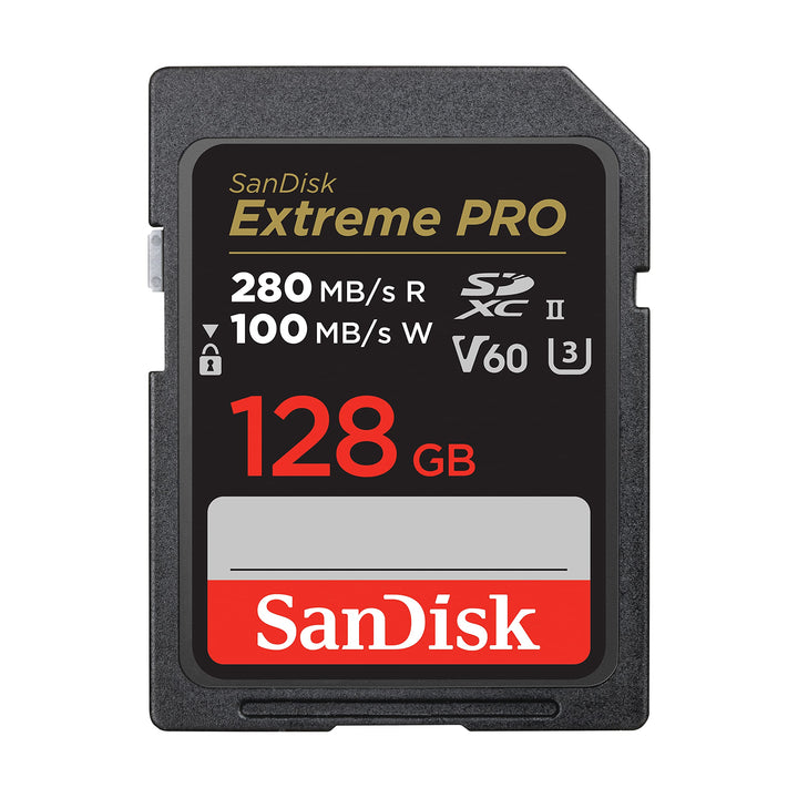 SanDisk Extreme PRO SDXC UHS-II Speicherkarte V60 128 GB (280 MB/s, 6K, 4K UHD, U3, C10, Rescue PRO