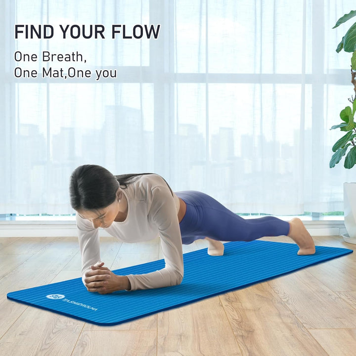 Yoga Matte Dicker, NBR Yogamatte Rutschfest Mit Tragegurt, Für Gymnastikmatte, Fitnessmatte, Sportma