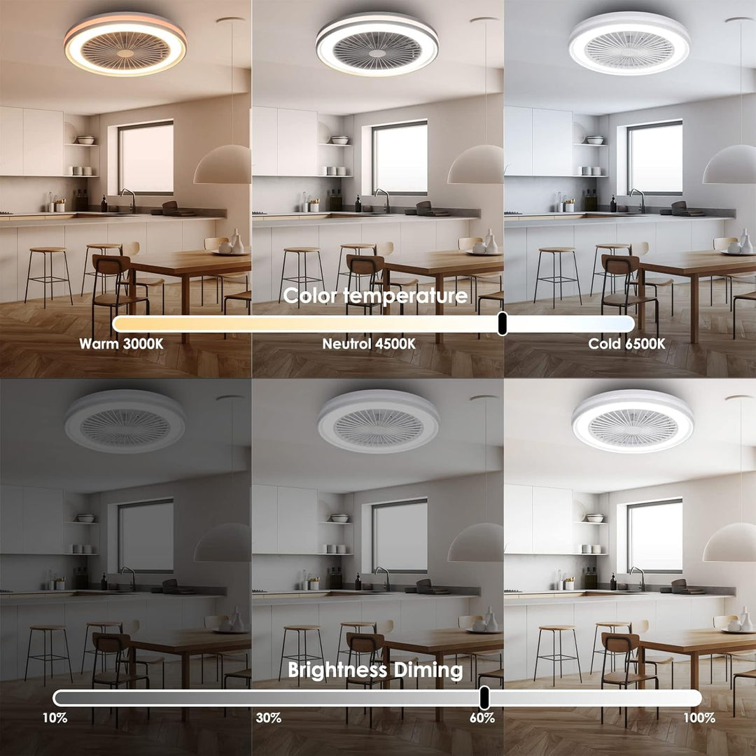 activeallbrite Deckenventilator mit Beleuchtung, 40W LED, RGB 3000K–6500K, einstellbare Windgeschwin