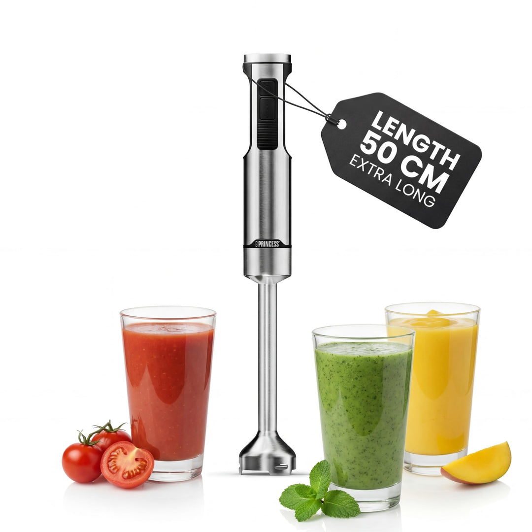 Princess Edelstahl-Stabmixer Prof XXL, 1500W, 50cm Extra-Langer Stab, 5 Geschwindigkeiten, Turbofunk
