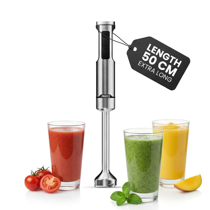 Princess Edelstahl-Stabmixer Prof XXL, 1500W, 50cm Extra-Langer Stab, 5 Geschwindigkeiten, Turbofunk