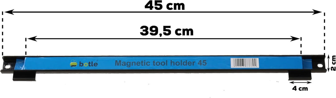 botle 3 x Magnetleiste Werkzeug Metallstreifen Länge 45 cm Schwarz Werkzeughalter Starker Magnet, Fü