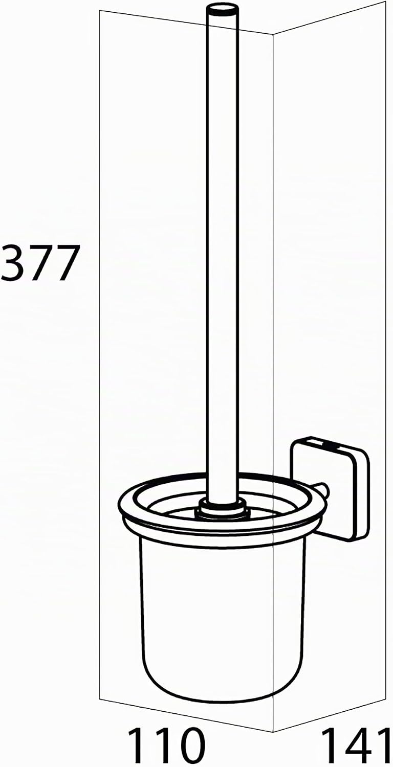 Tiger Onu Toilettenbürste, WC-Bürste aus gebürstetem Edelstahl, Glaseinsatz gefrostet Edelstahl Gebü