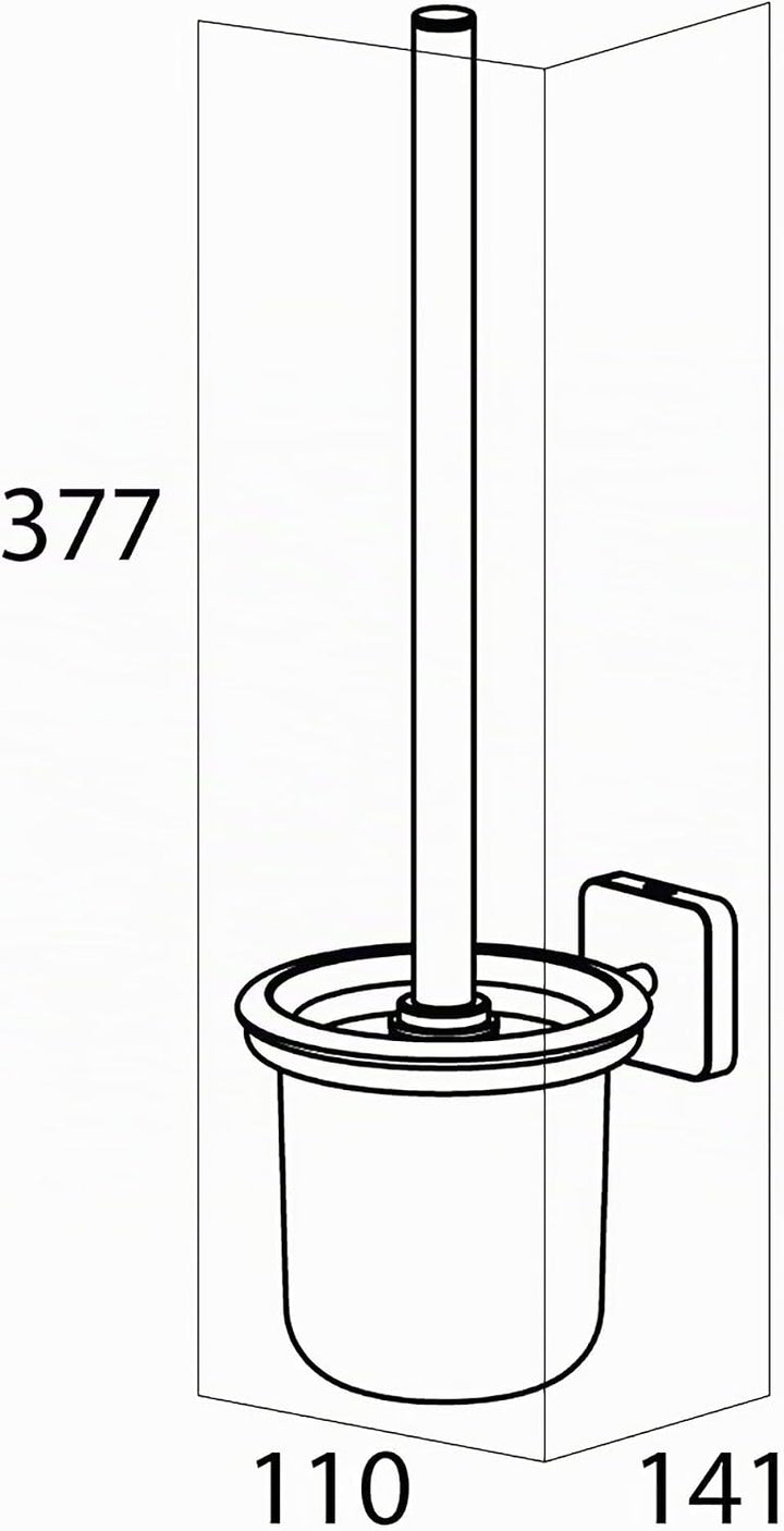 Tiger Onu Toilettenbürste, WC-Bürste aus gebürstetem Edelstahl, Glaseinsatz gefrostet Edelstahl Gebü