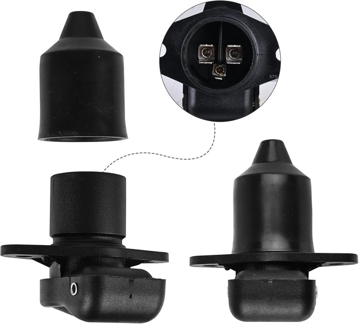 Vegena 4 Stück Stecker 3 Polig und Steckdose 3 Polig, 3 Polig Traktor Stecker Steckdose 12V, Anhänge