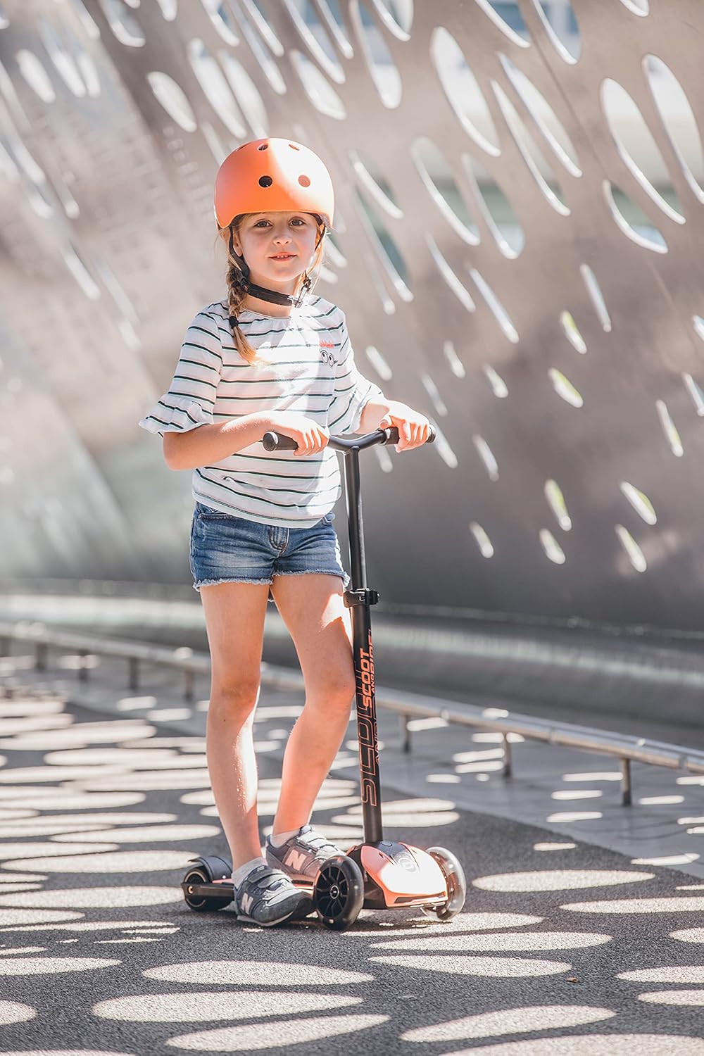 Scoot&Ride Highwaykick 5 LED Scooter, Steel Pfirsich, Pfirsich