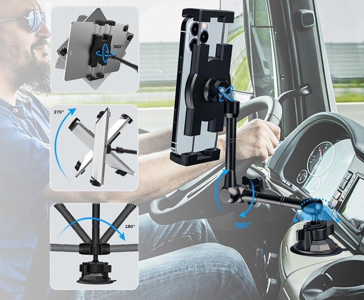 LKW/Auto Tablet Halterung Armaturenbrett Windschutzscheibe, Heavy Duty iPad Autohalterung Saugnapf m