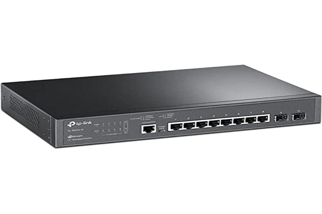 TP-Link TL-SG3210 Managed LAN Switch 8 Port Netzwerk Switch mit 2 SFP Ports (Zentrales Cloud-Managem