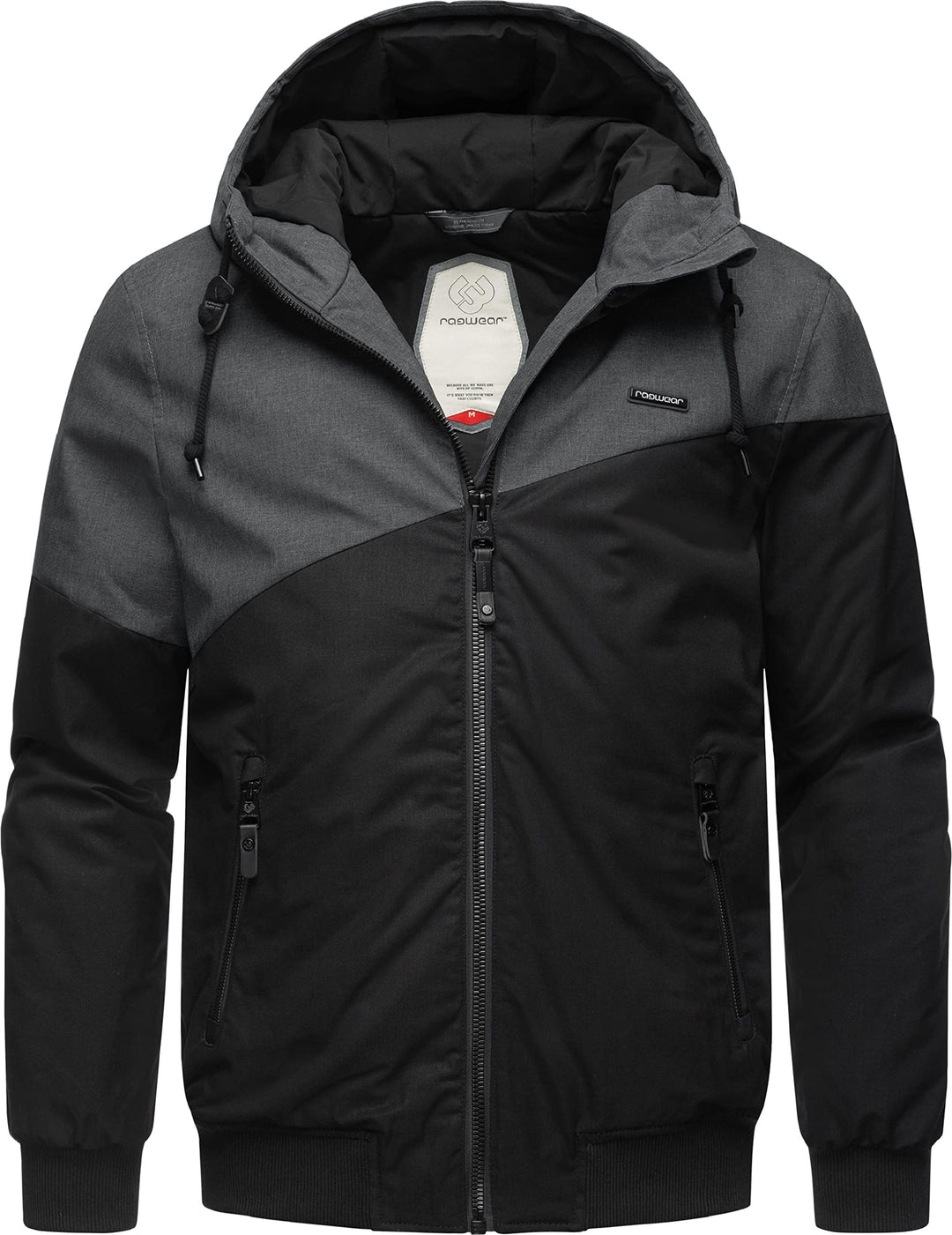 Ragwear Herren warme Winterjacke kurz mit Verstellbarer Kapuze Wings S-3XL 3XL Schwarz, 3XL Schwarz