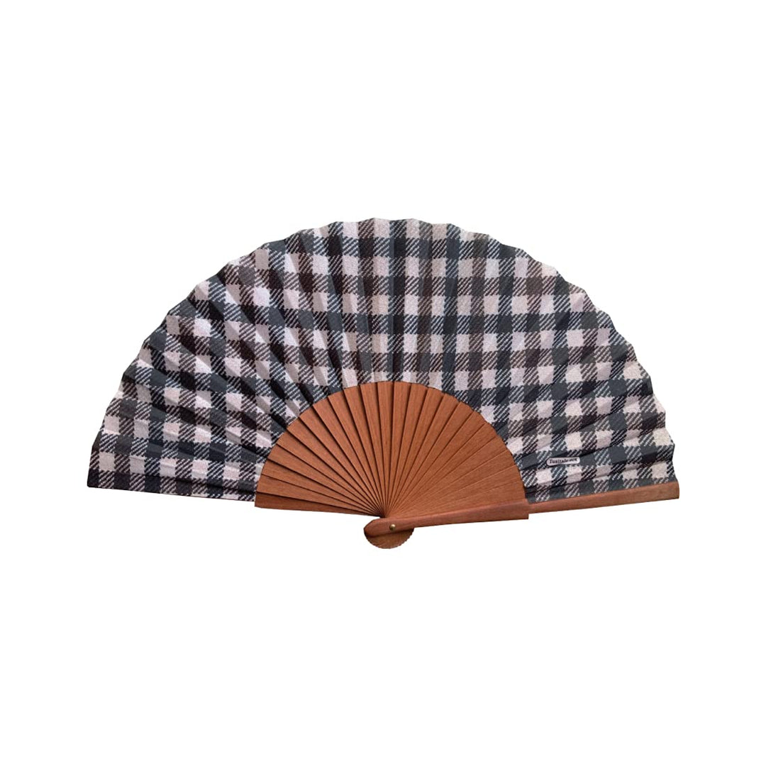 Handfächer Braune Kisten - Aus Holz und Baumwolle - 100% spanisches Handwerk - Inklusive natürlicher