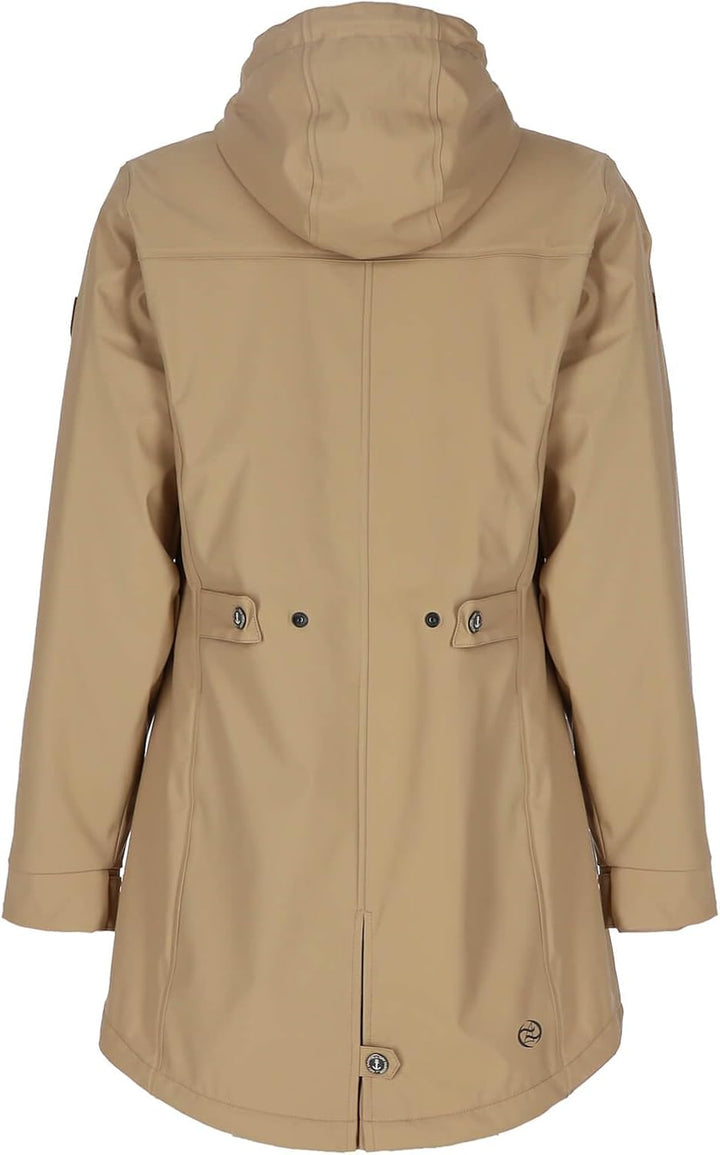 Dry Fashion Damen Regenmantel Malmö - Frauen Regenjacke Jacke mit Kapuze Lang Winddicht Wasserdicht